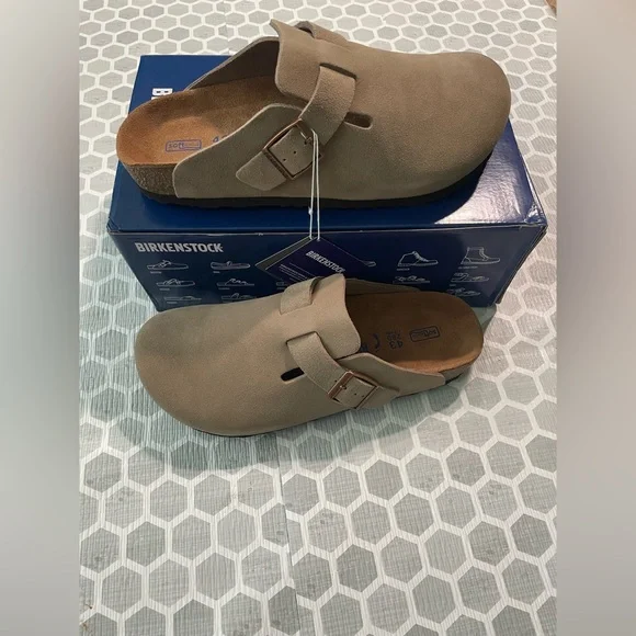 Birkenstock Boston BS Taupe 41-45 Boston SFB Taupe Suede Narrow – Above The Clouds main image 3